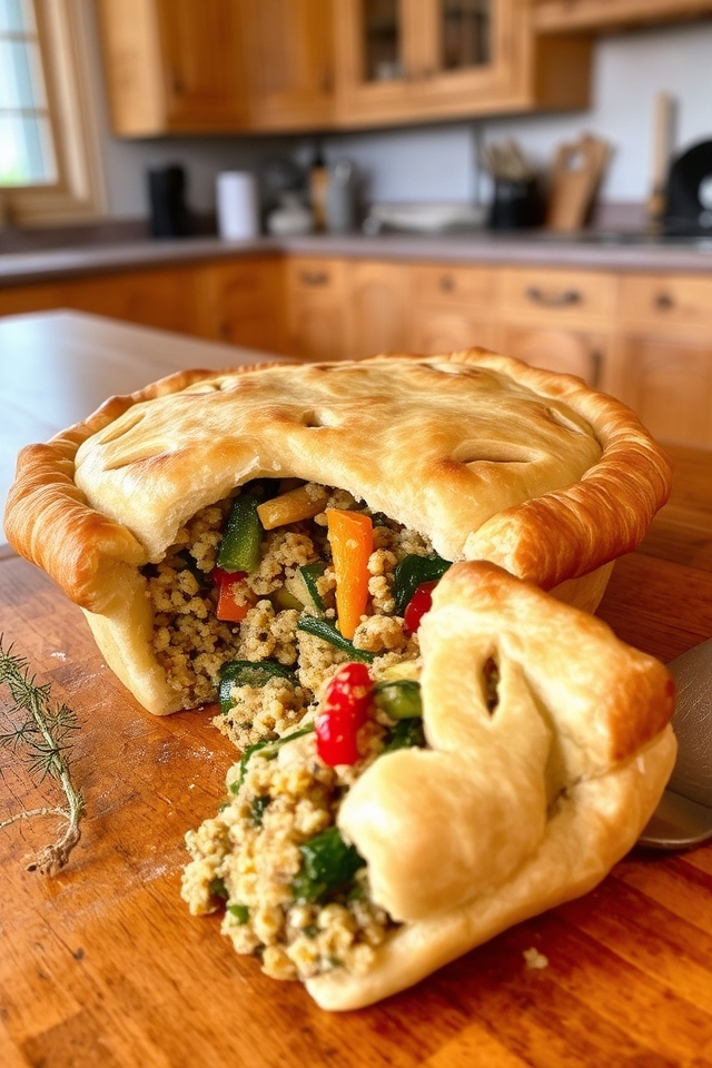 hearty veggie filled pot pie