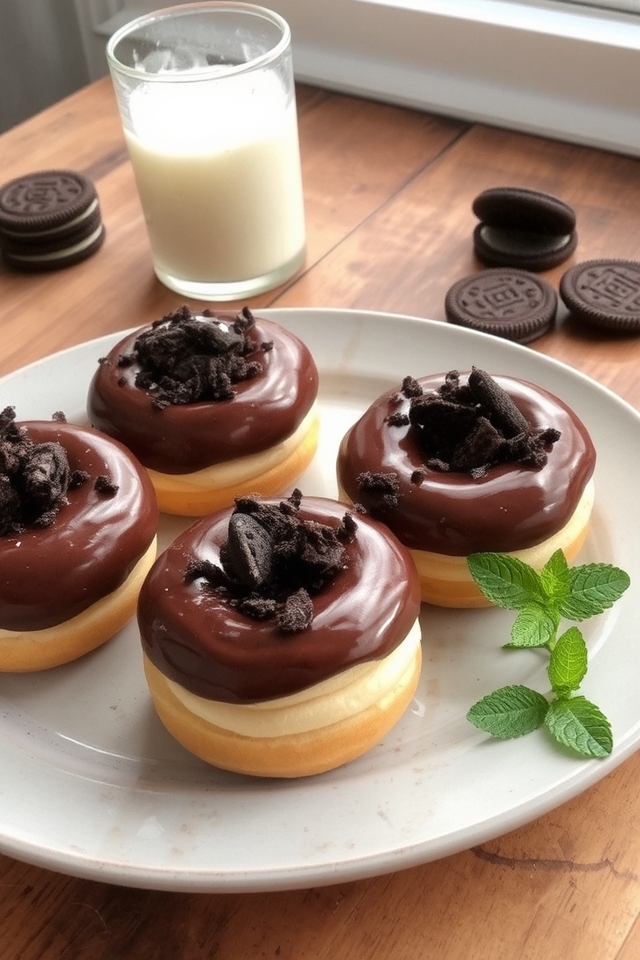 indulgent cookies and cream donuts