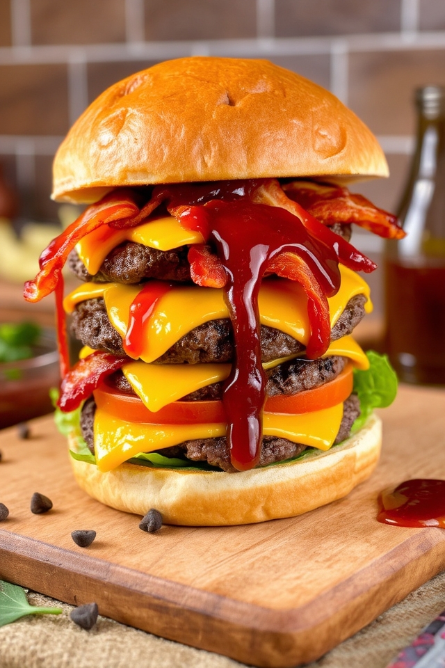 juicy bbq bacon cheeseburger
