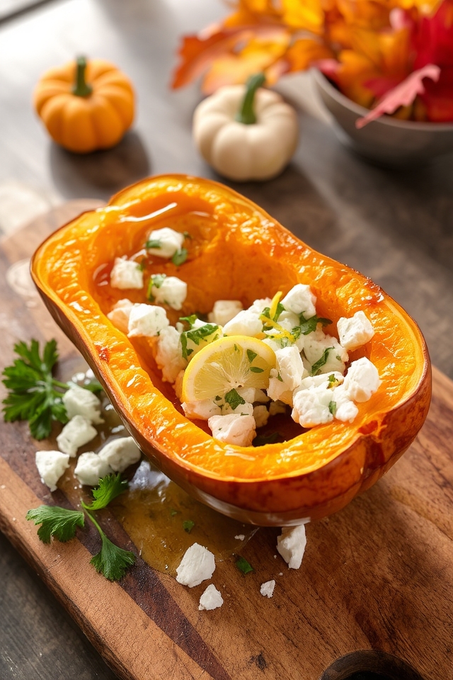 lemon feta acorn squash