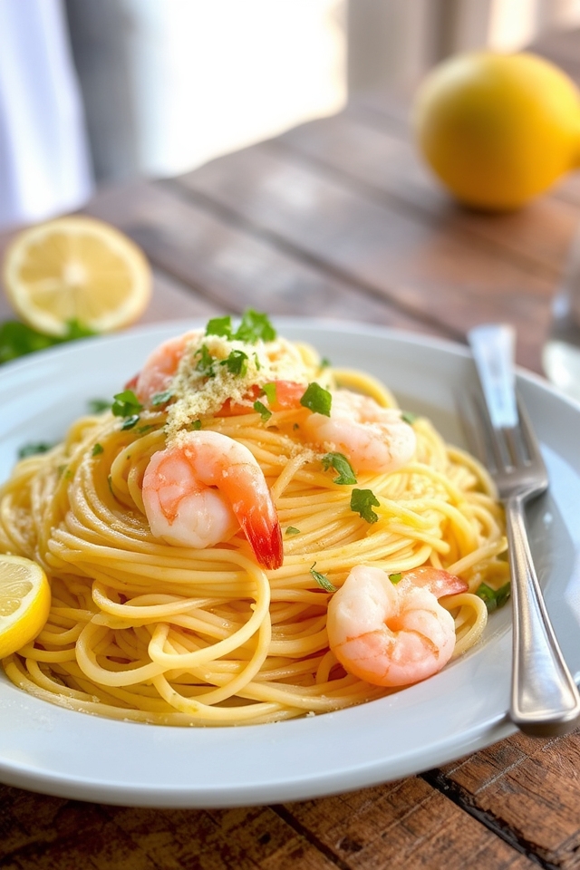 lemon garlic shrimp linguine