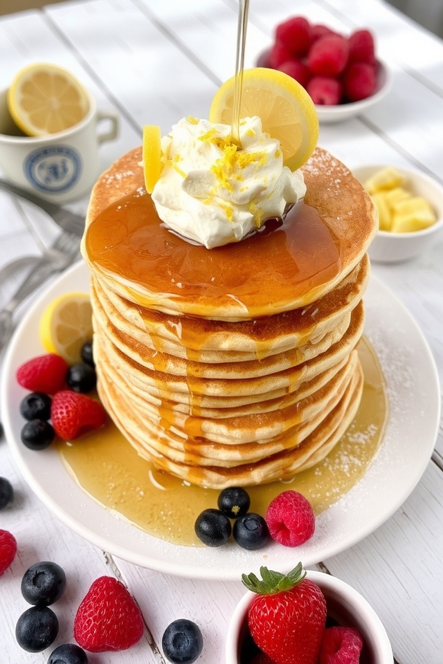lemon infused airy pancakes