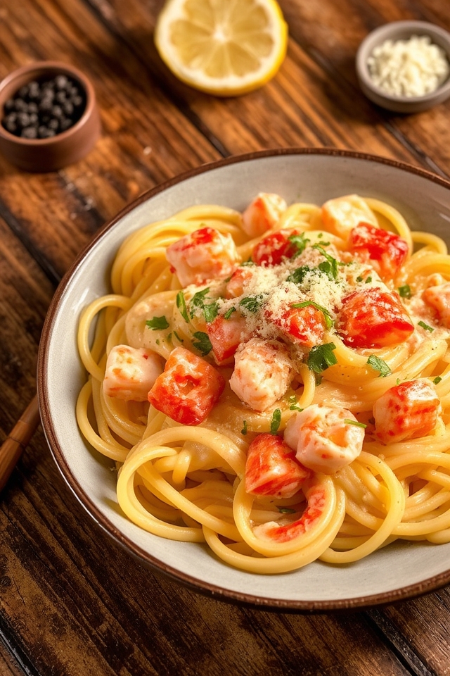 lobster pasta with creamy sauce