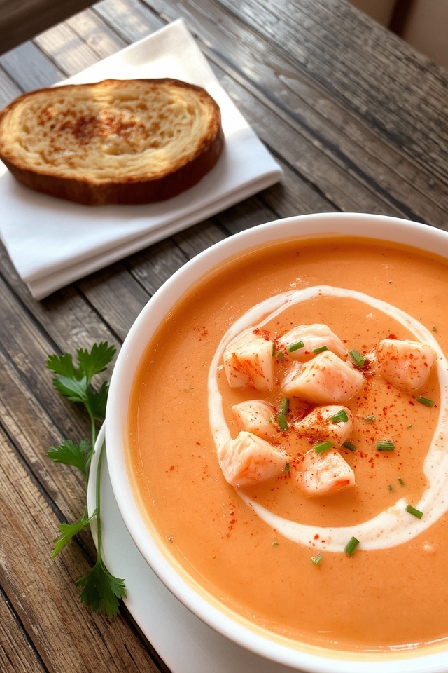 luxurious creamy lobster soup