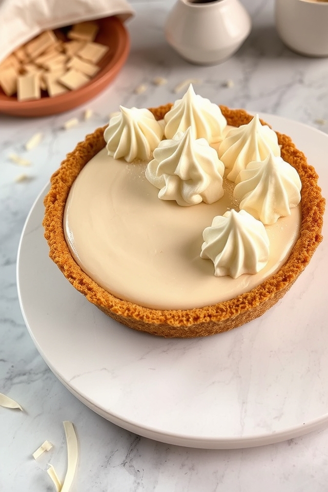 luxurious white chocolate pie