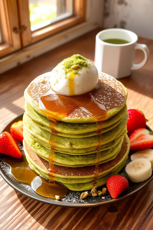 matcha pancakes with antioxidants