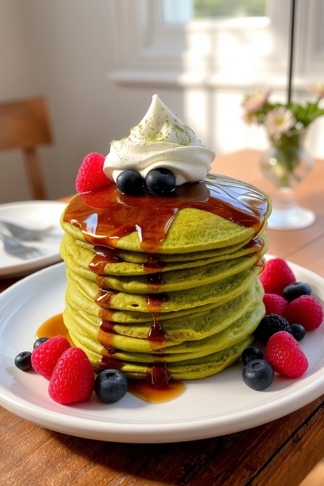 matcha pancakes with antioxidants