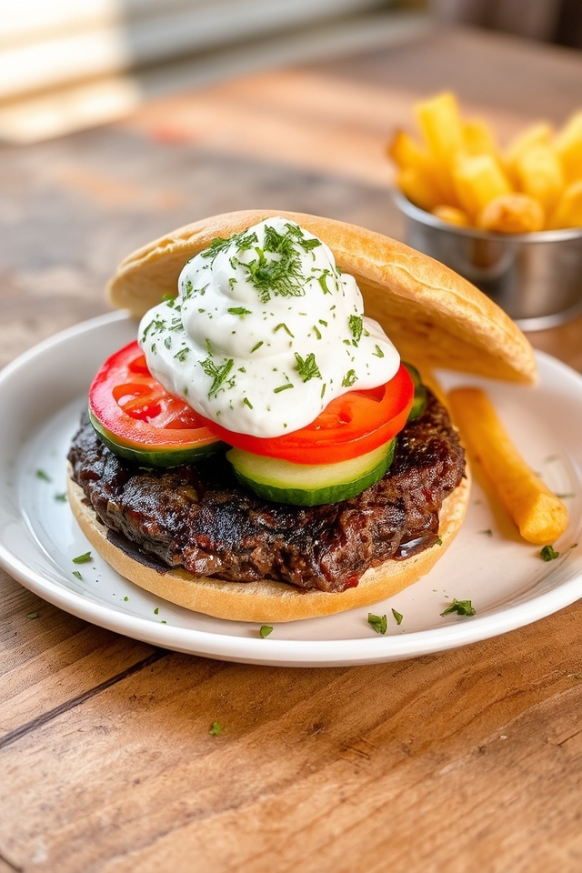 mediterranean flavor burger fusion