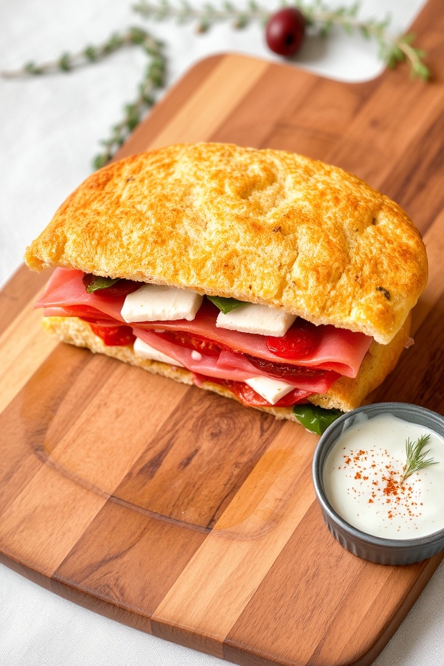 mediterranean inspired crispy sandwich