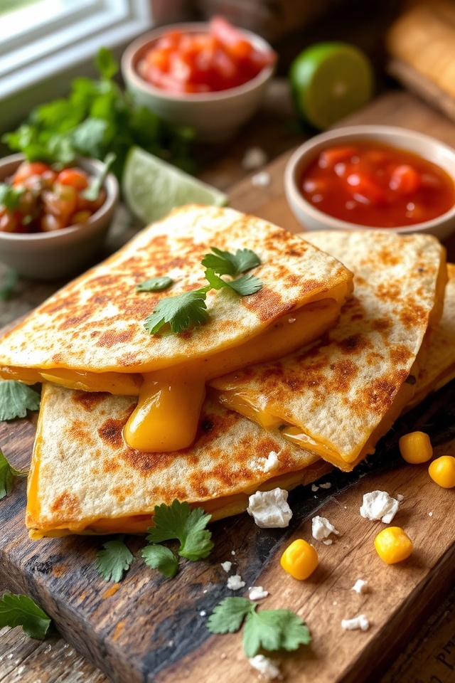 mexican corn cheese quesadilla