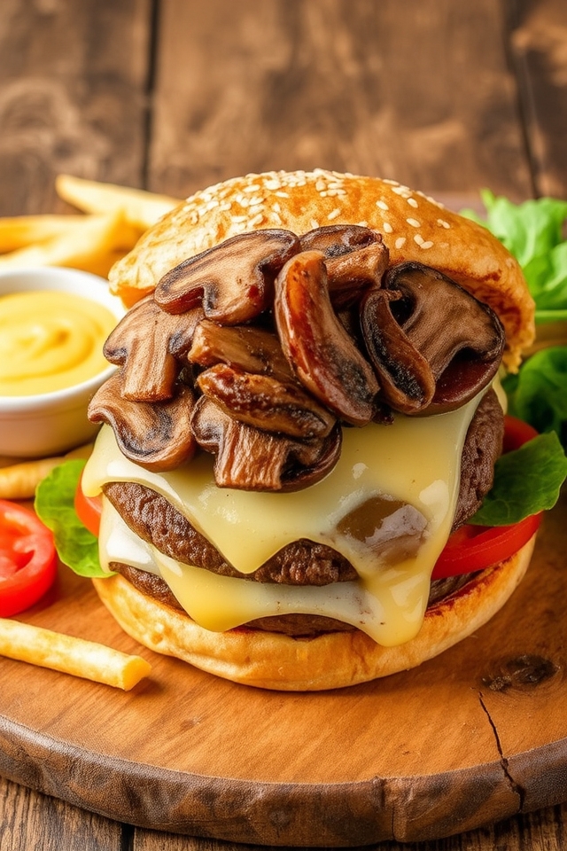 mushroom swiss burger delight