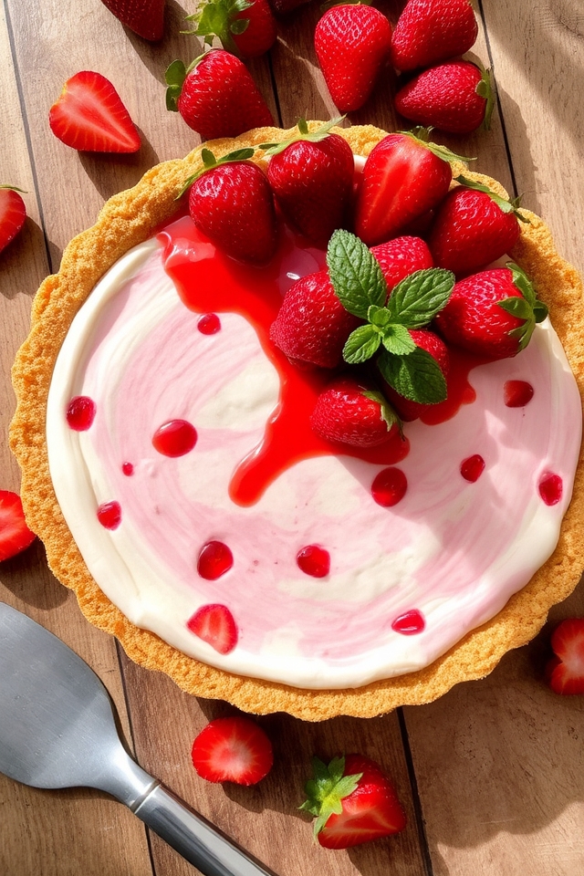 no bake strawberry cream pie