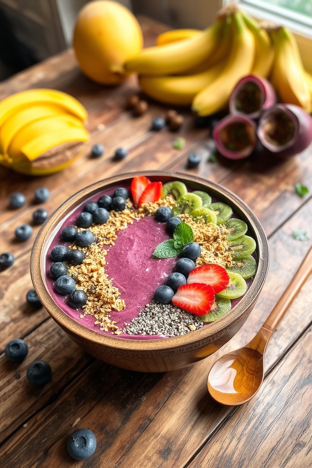 nutritious colorful breakfast bowls