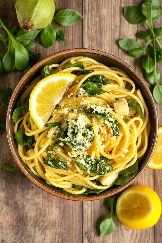 nutritious pasta with artichokes