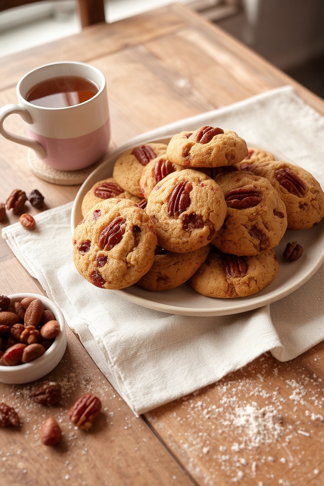 pecan cranberry holiday cookies