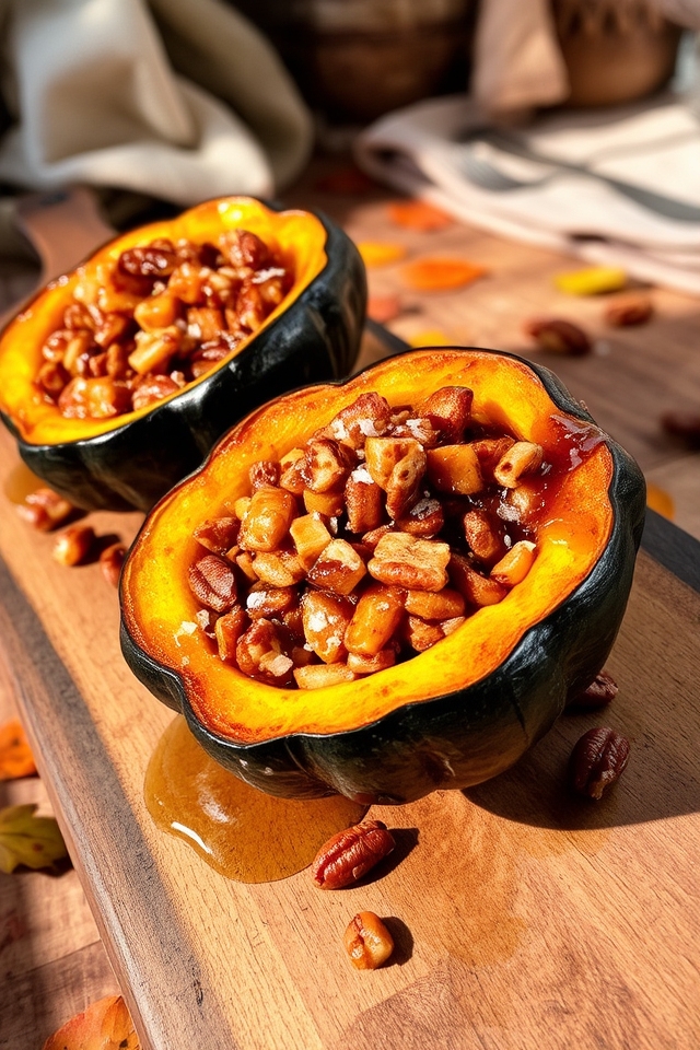 pecan maple acorn squash
