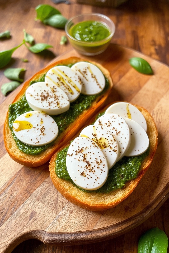 pesto mozzarella toast delight