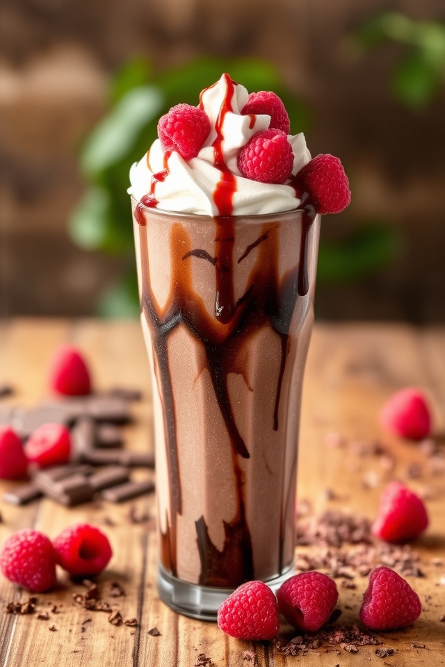 raspberry chocolate milkshake delight