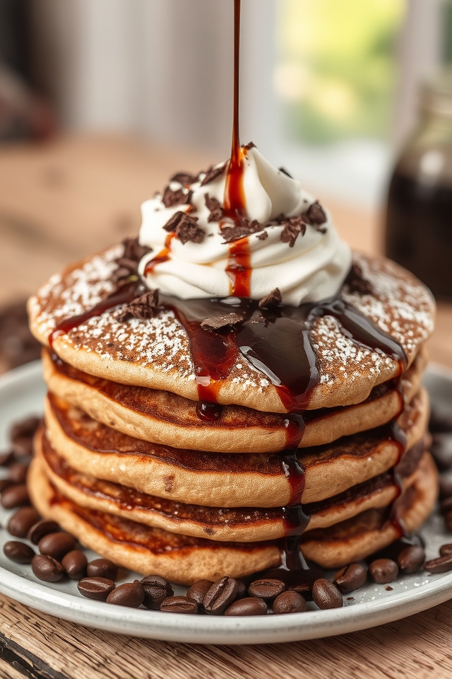 rich mocha espresso pancakes