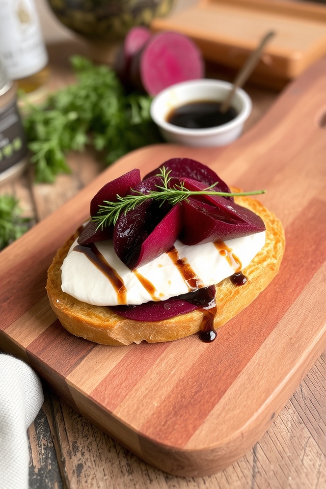 roasted beet goat cheese toast