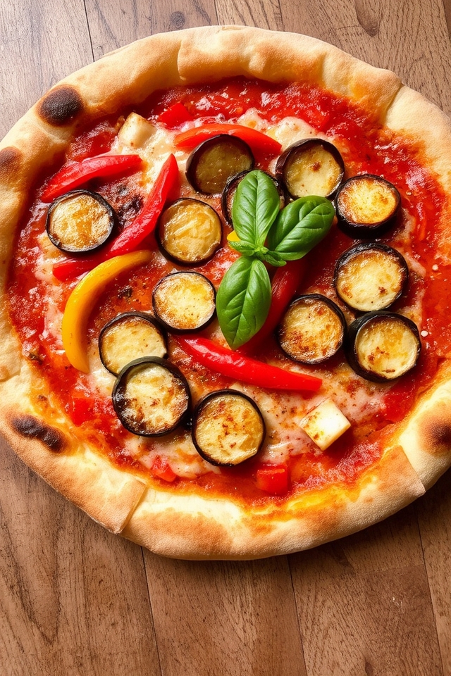 roasted vegetable cheese pizza