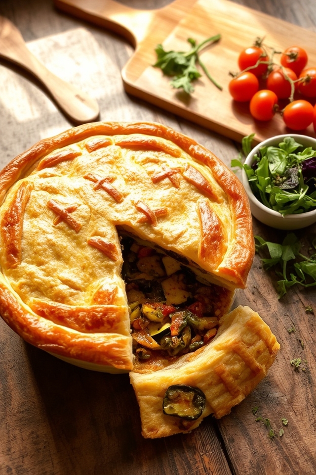 rustic vegetable filled pot pie