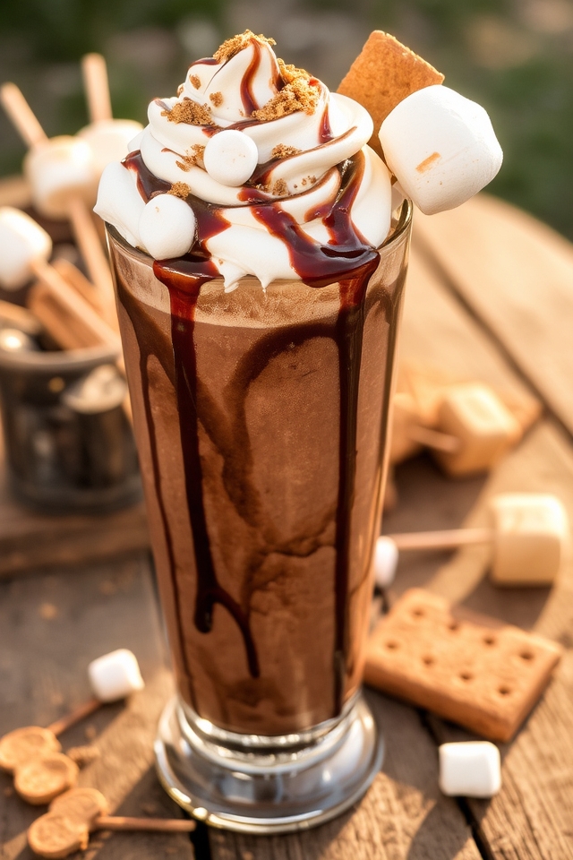 s mores chocolate milkshake delight