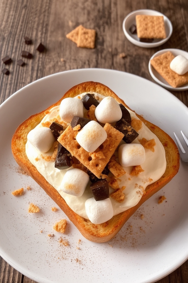 s mores inspired cheesy toast