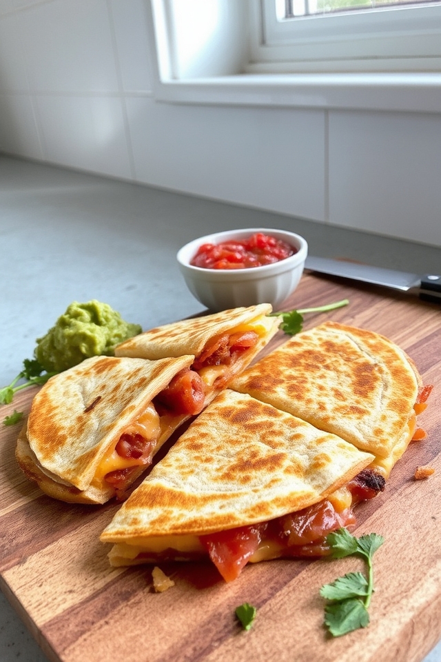 salami cheese quesadilla delight
