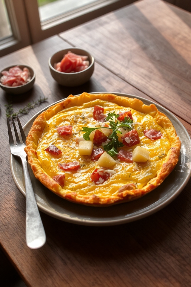 salami potato breakfast frittata