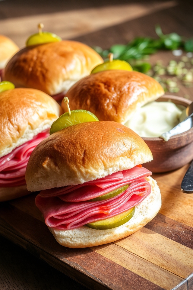 salami sliders with pickles