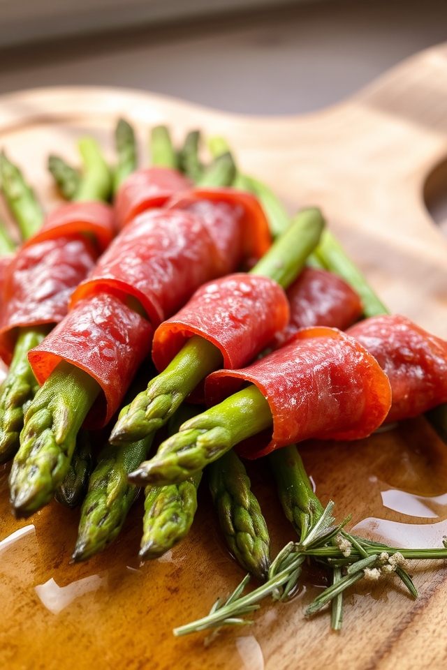 salami wrapped asparagus appetizer