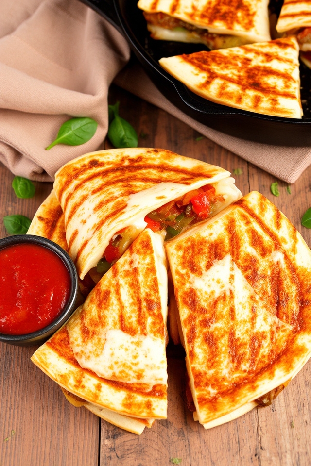 sausage and peppers quesadilla
