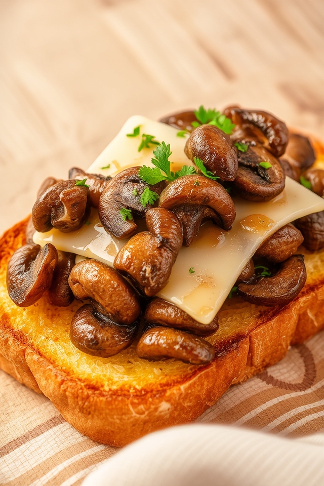 saut ed mushrooms swiss cheese