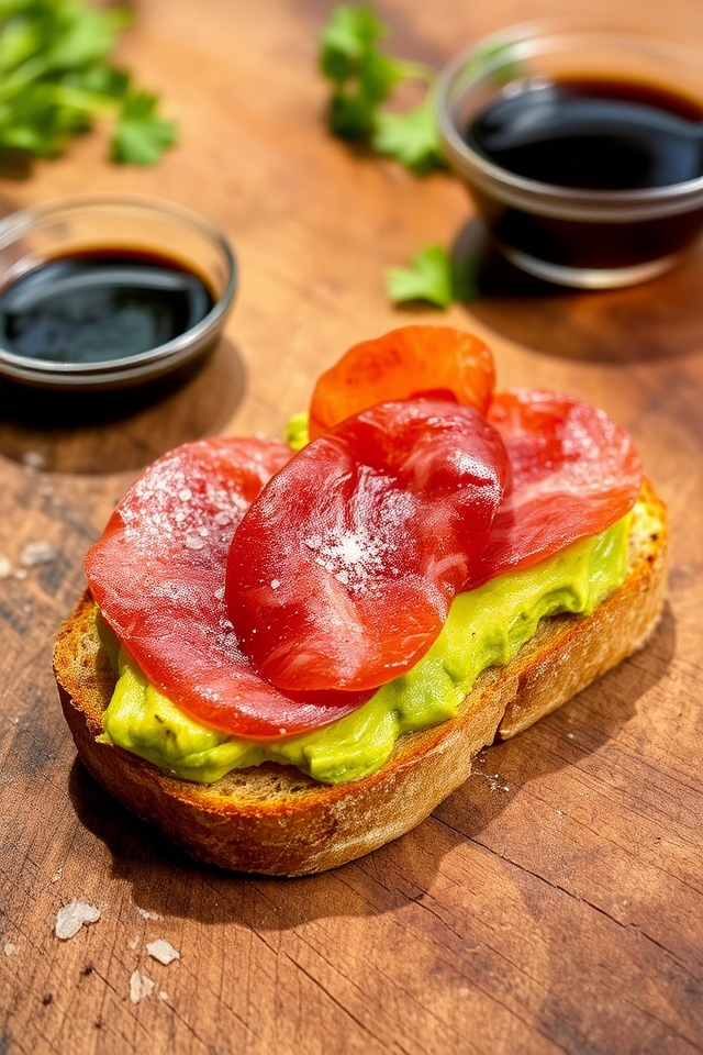 savory avocado salami toast