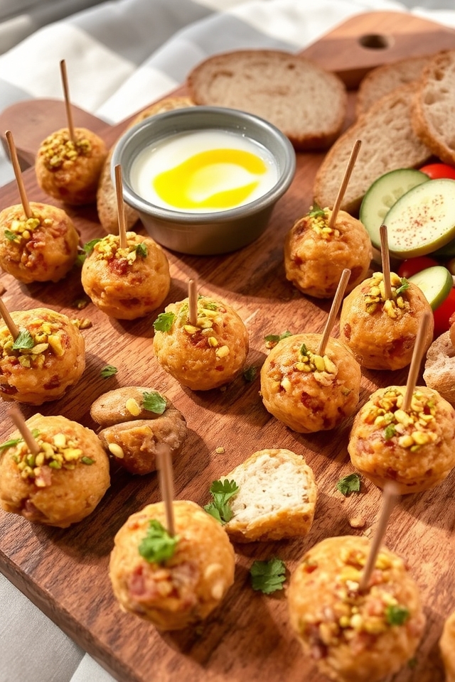 savory cheese salami bites