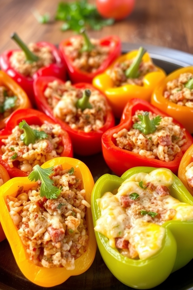 savory colorful baked peppers