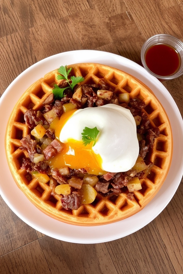 savory corned beef waffle