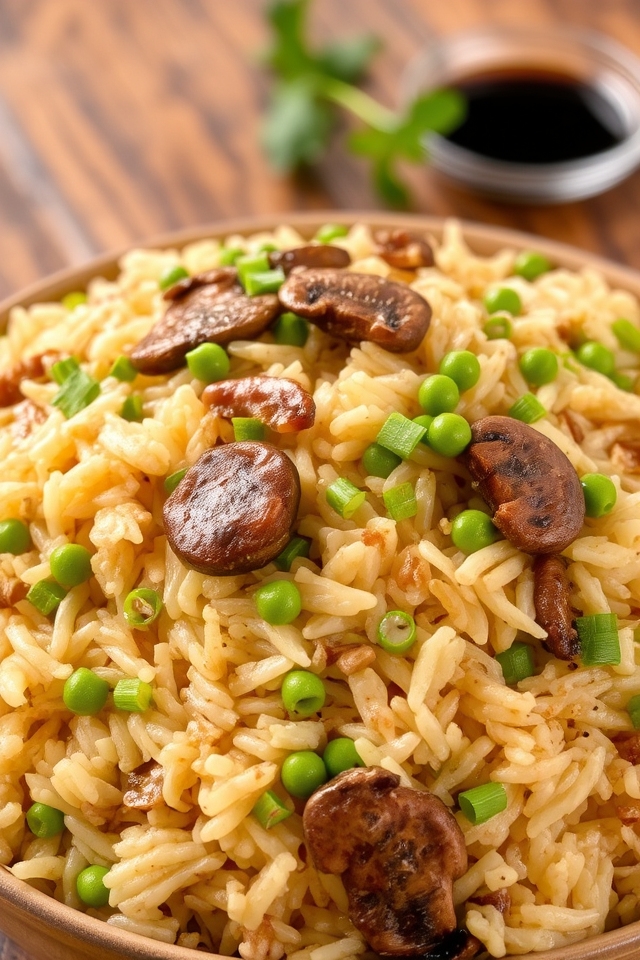 savory garlic mushroom fried rice