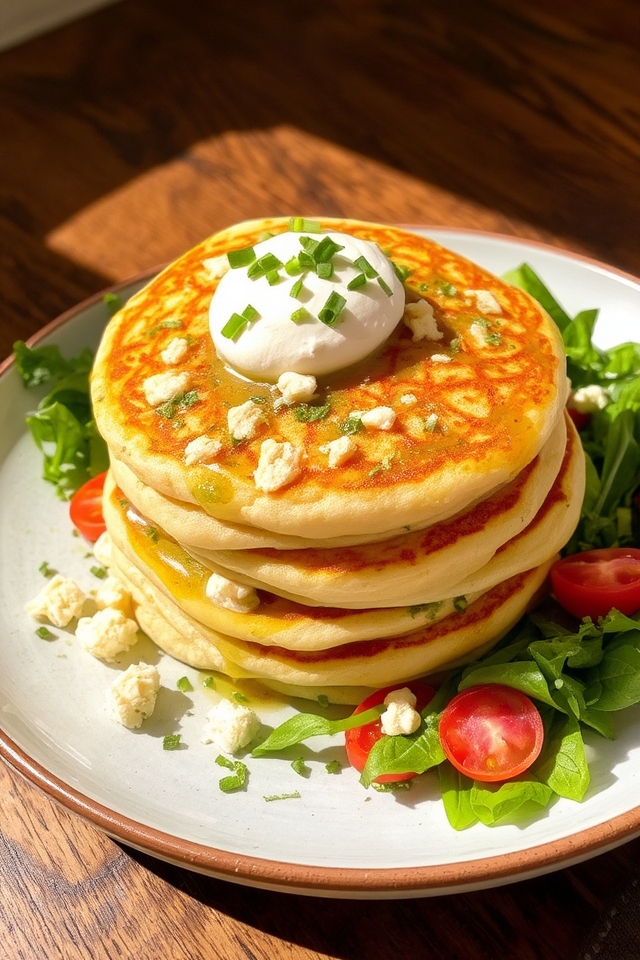 savory herb cheese pancakes