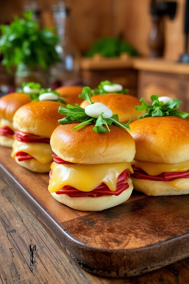 savory mini salami sandwiches