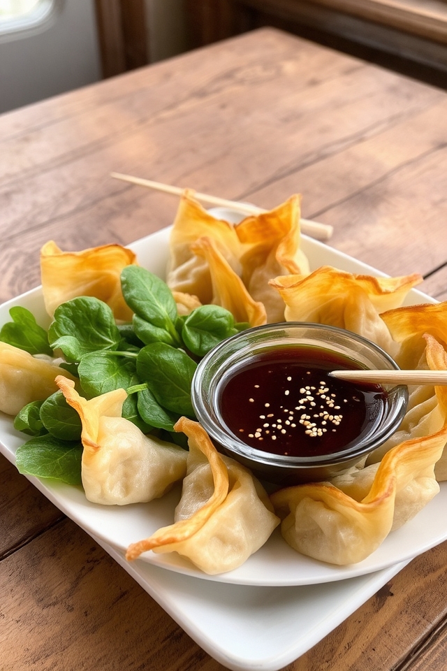 savory mushroom spinach dumplings