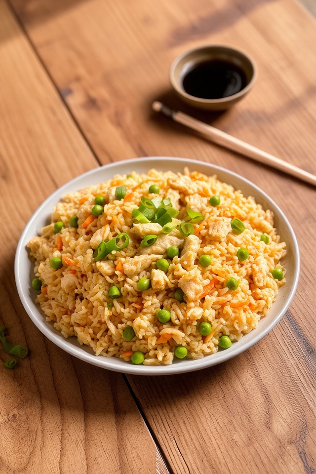 savory quick chicken fried rice