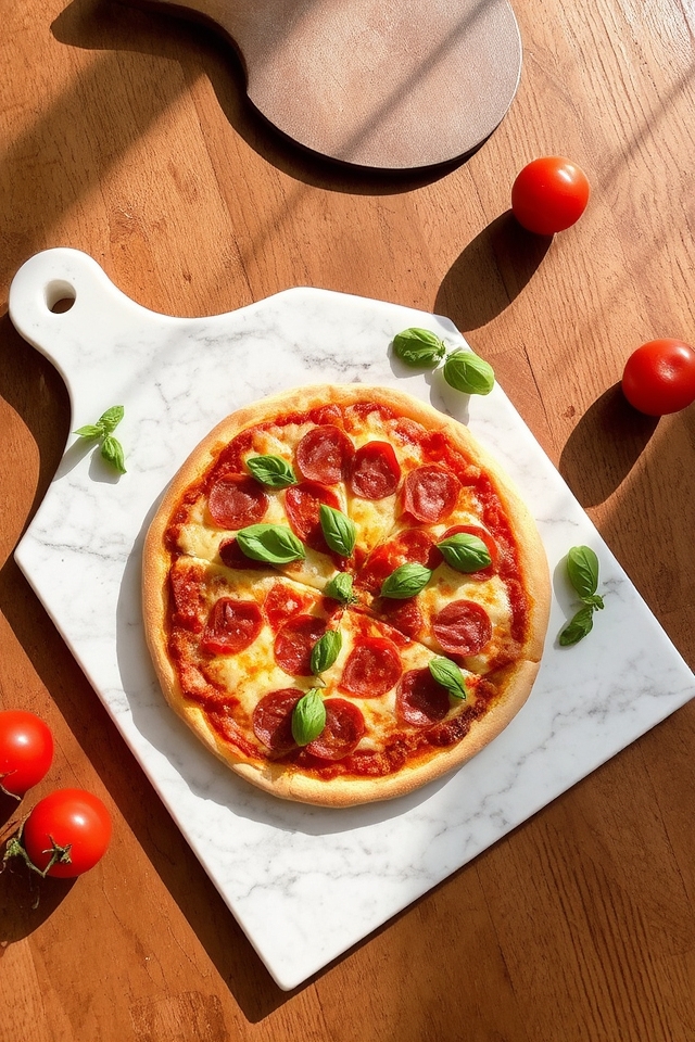 savory salami basil pizza