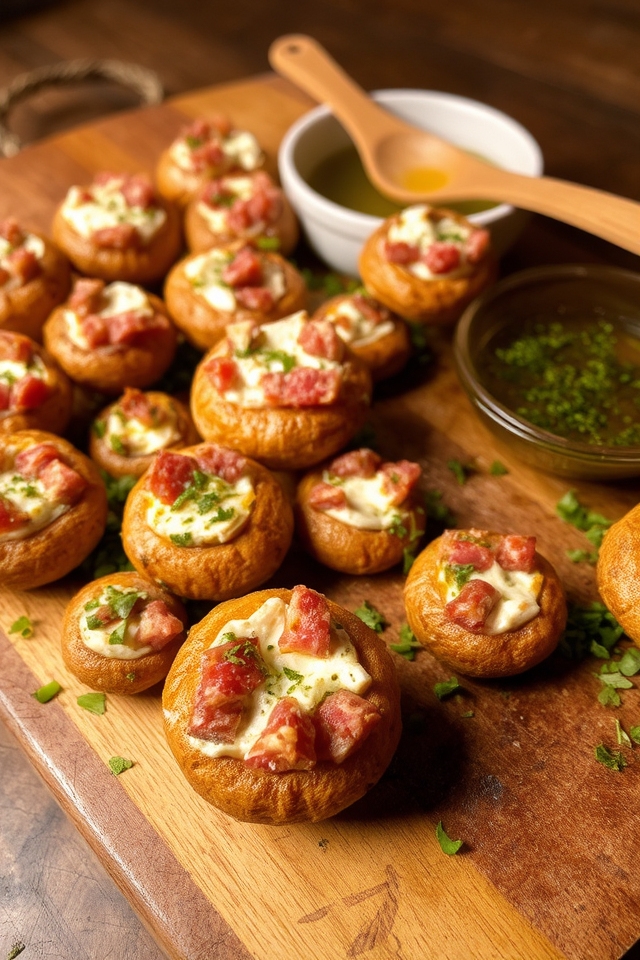 savory salami stuffed mushrooms appetizer