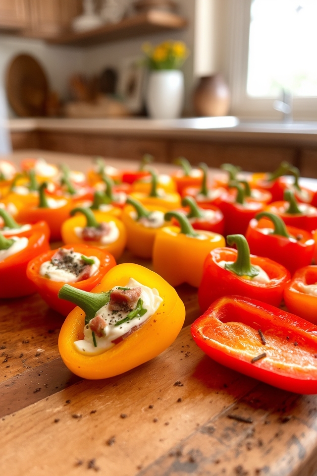 savory salami stuffed peppers