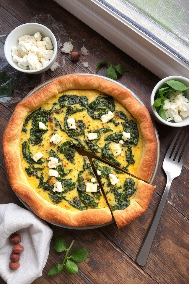 savory spinach feta quiche