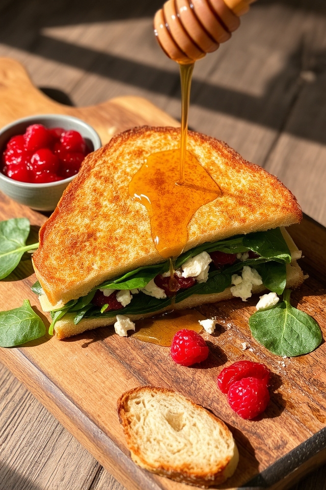 savory spinach feta sandwich