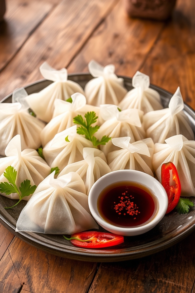 savory thai steamed dumplings