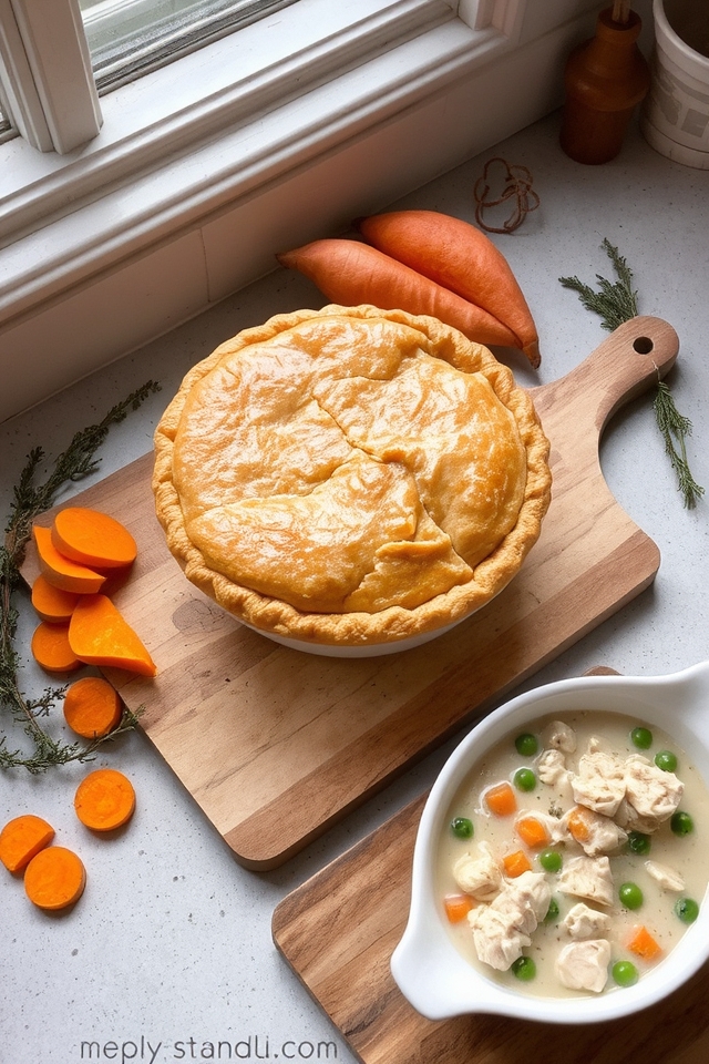 savory turkey sweet potato potpie